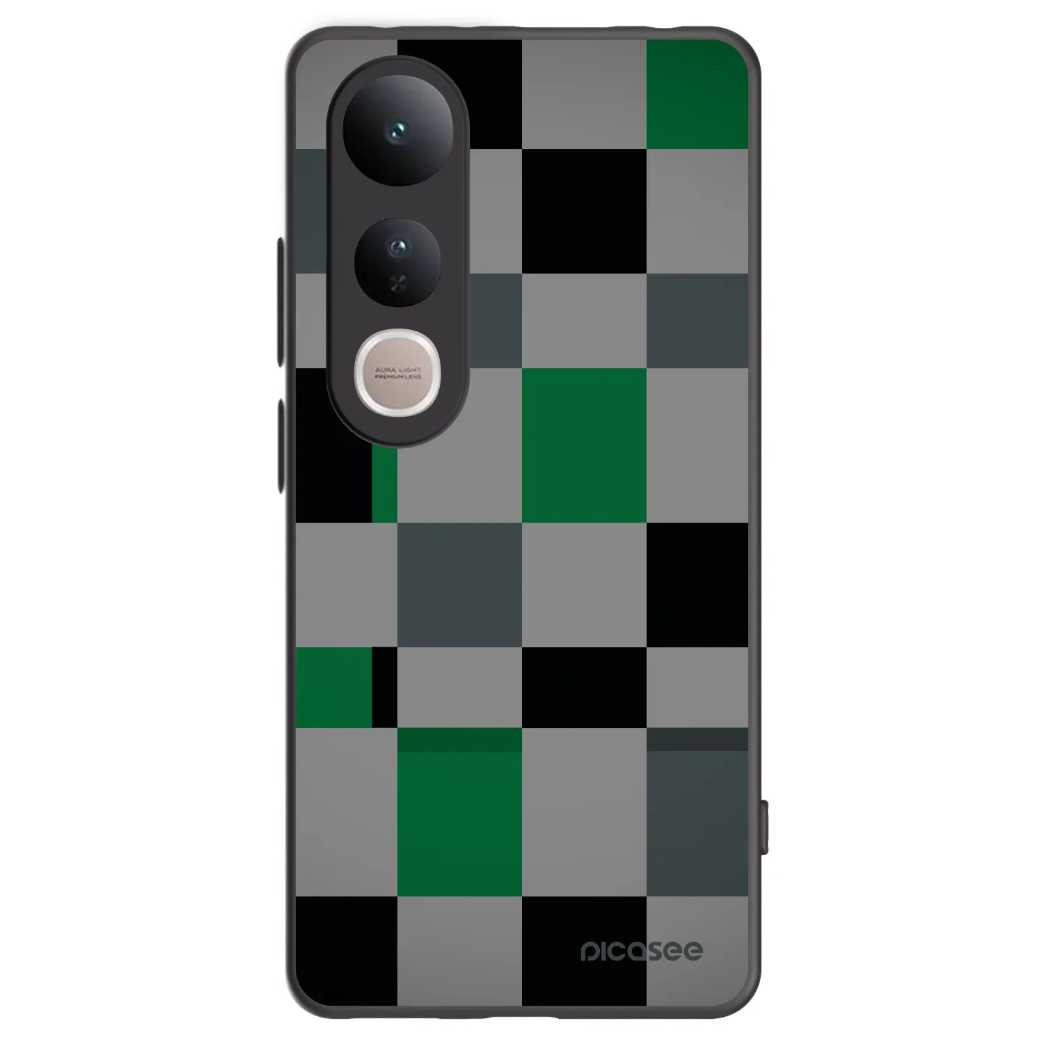 Picasee fekete szilikon tok az alábbi mobiltelefonokra Vivo V50 Lite 5G - Block Grid