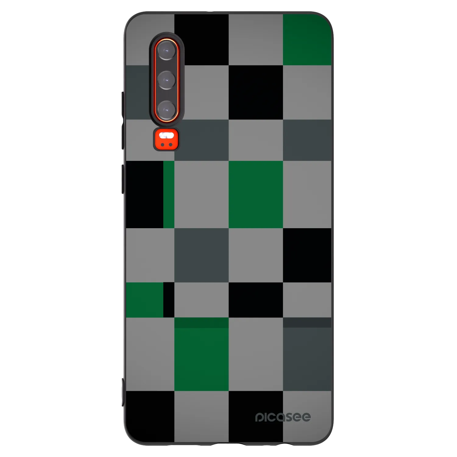 Picasee fekete szilikon tok az alábbi mobiltelefonokra Huawei P30 - Block Grid