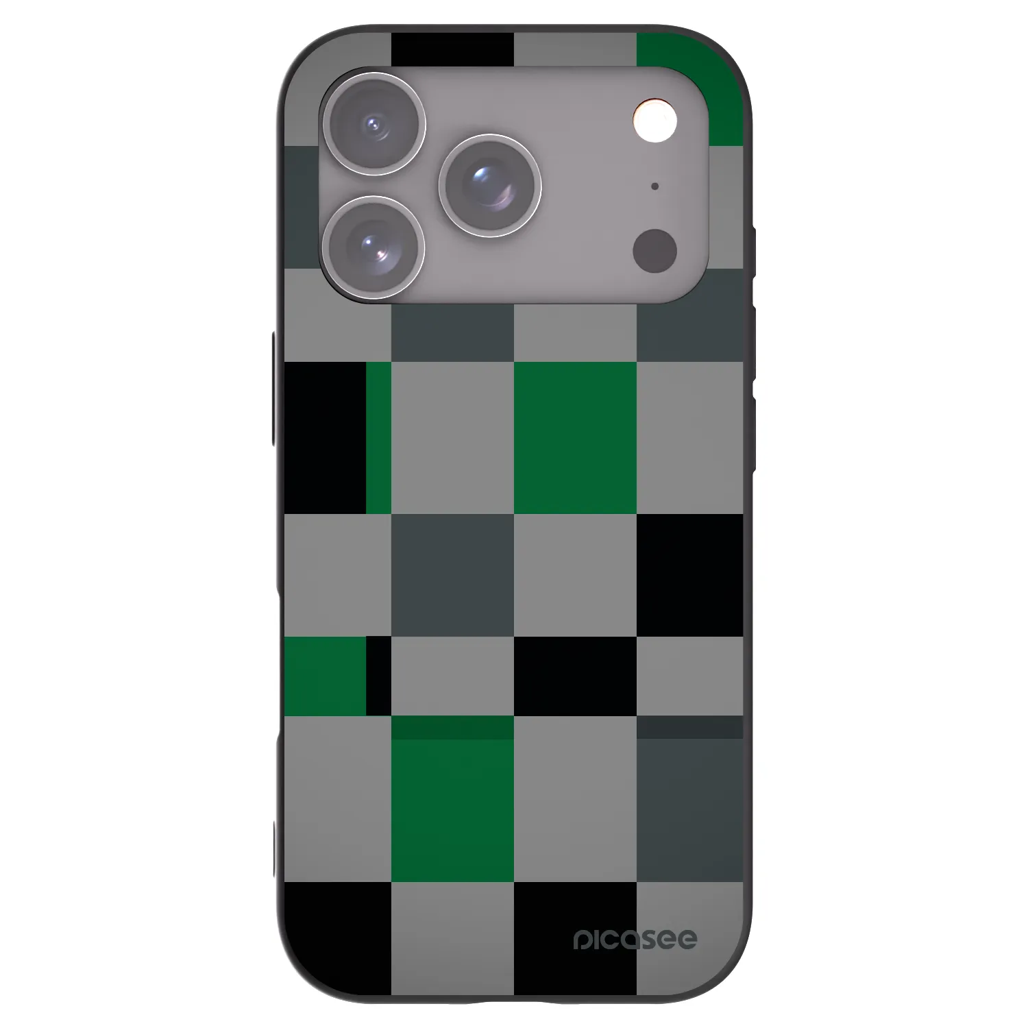 Picasee fekete szilikon tok az alábbi mobiltelefonokra Apple iPhone 17 Pro - Block Grid
