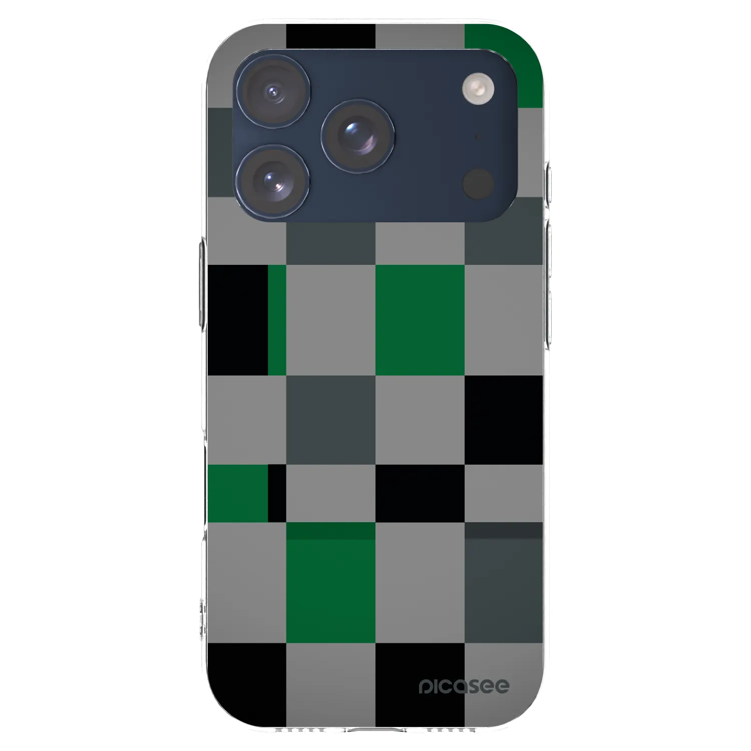 Picasee átlátszó szilikon tok az alábbi mobiltelefonokra Apple iPhone 17 Pro - Block Grid