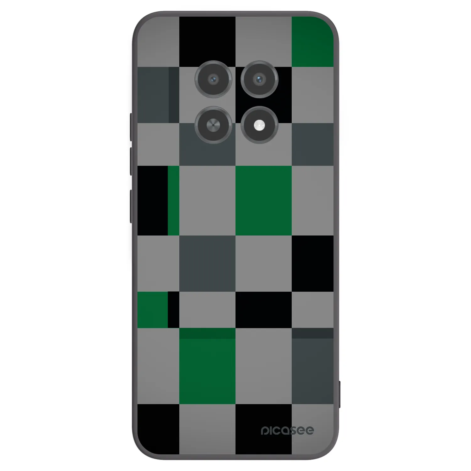 Picasee fekete szilikon tok az alábbi mobiltelefonokra Realme 12X - Block Grid