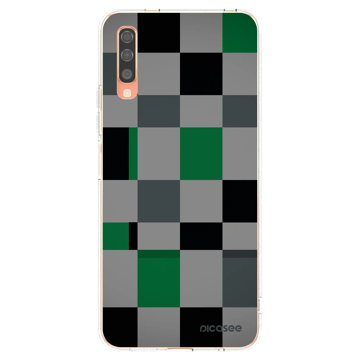 Picasee átlátszó szilikon tok az alábbi mobiltelefonokra Samsung Galaxy A70 A705F - Block Grid