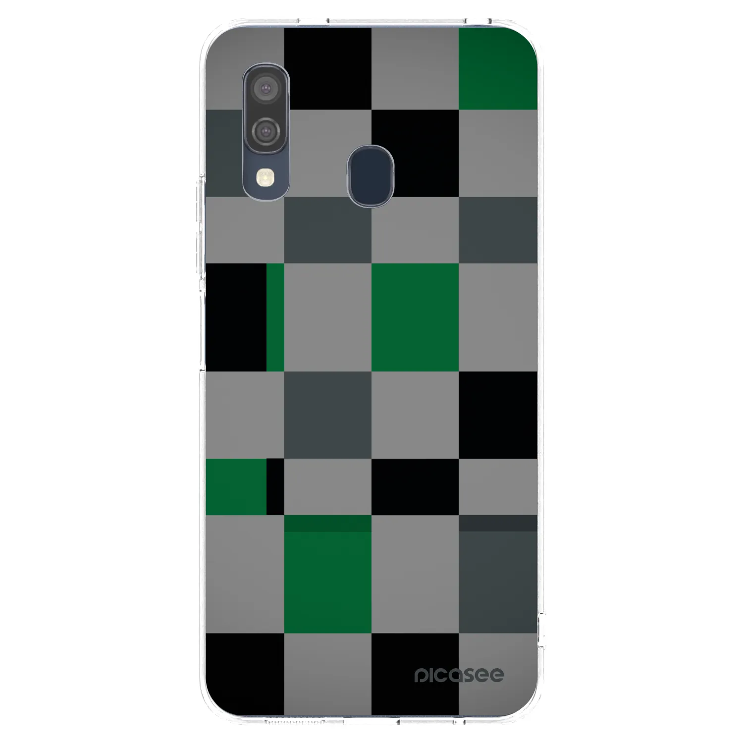Picasee átlátszó szilikon tok az alábbi mobiltelefonokra Samsung Galaxy A40 A405F - Block Grid