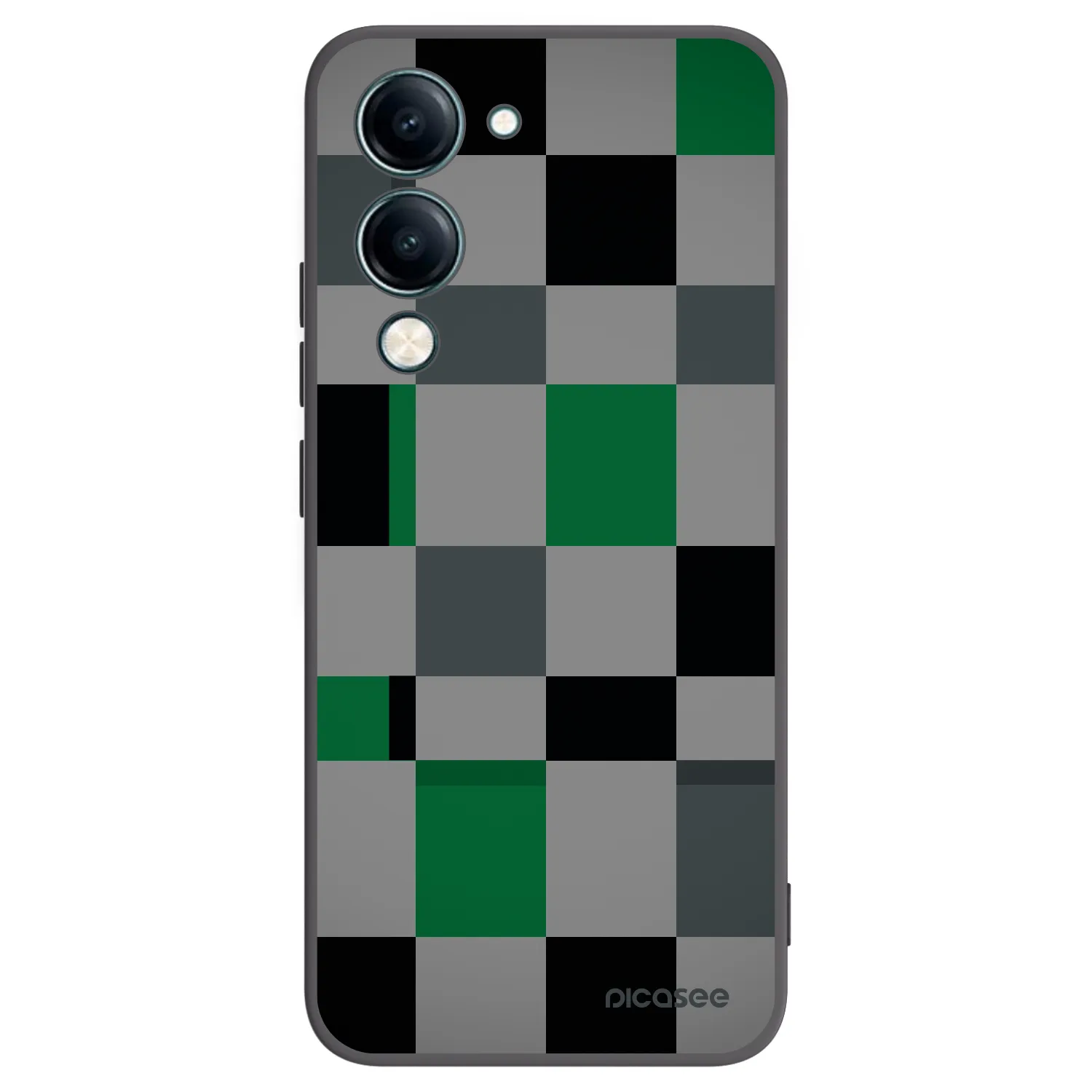 Picasee fekete szilikon tok az alábbi mobiltelefonokra Vivo Y29s 5G - Block Grid