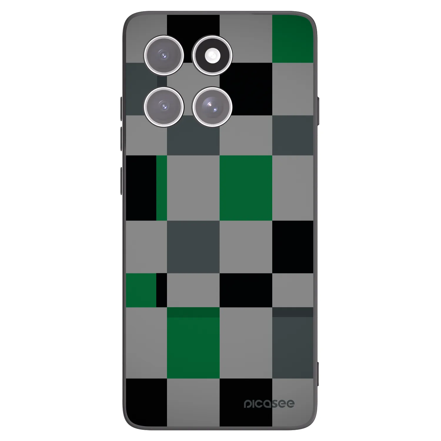 Picasee fekete szilikon tok az alábbi mobiltelefonokra Motorola Edge 60 Fusion - Block Grid