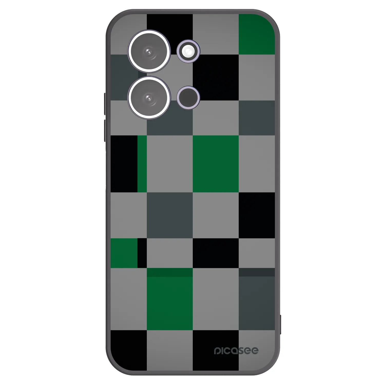 Picasee fekete szilikon tok az alábbi mobiltelefonokra Xiaomi Redmi 15C 5G - Block Grid