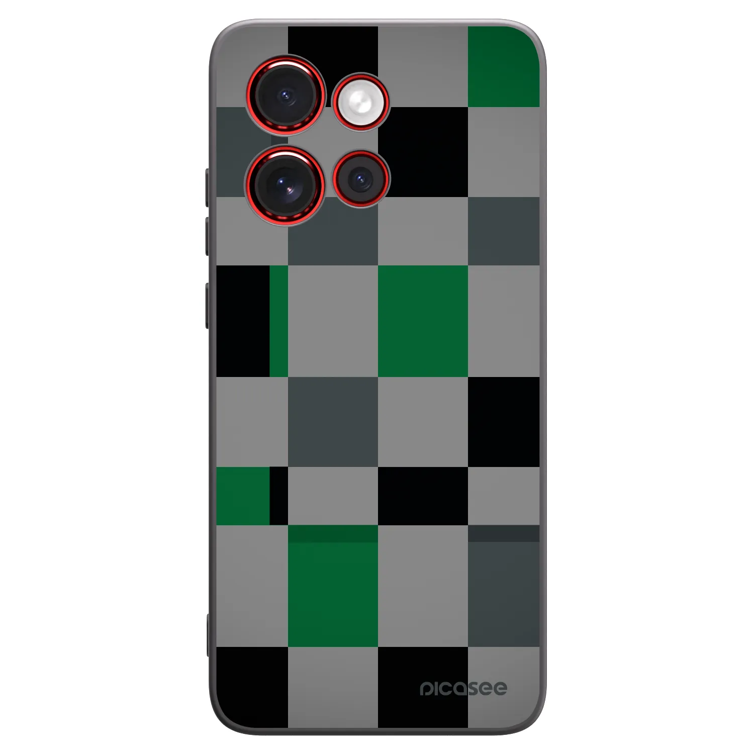 Picasee fekete szilikon tok az alábbi mobiltelefonokra Motorola Edge 60 Neo 5G - Block Grid