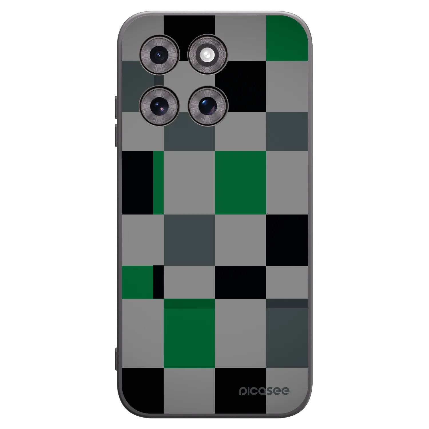 Picasee fekete szilikon tok az alábbi mobiltelefonokra Motorola Moto G77 - Block Grid