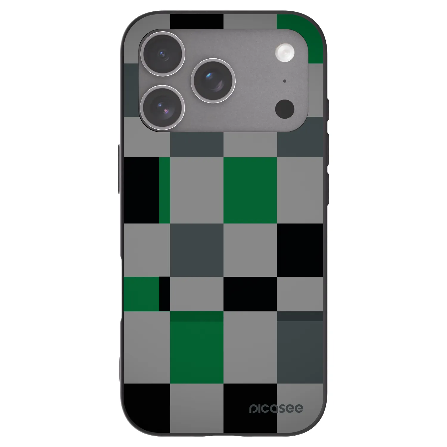 Picasee fekete szilikon tok az alábbi mobiltelefonokra Apple iPhone 18 Pro - Block Grid
