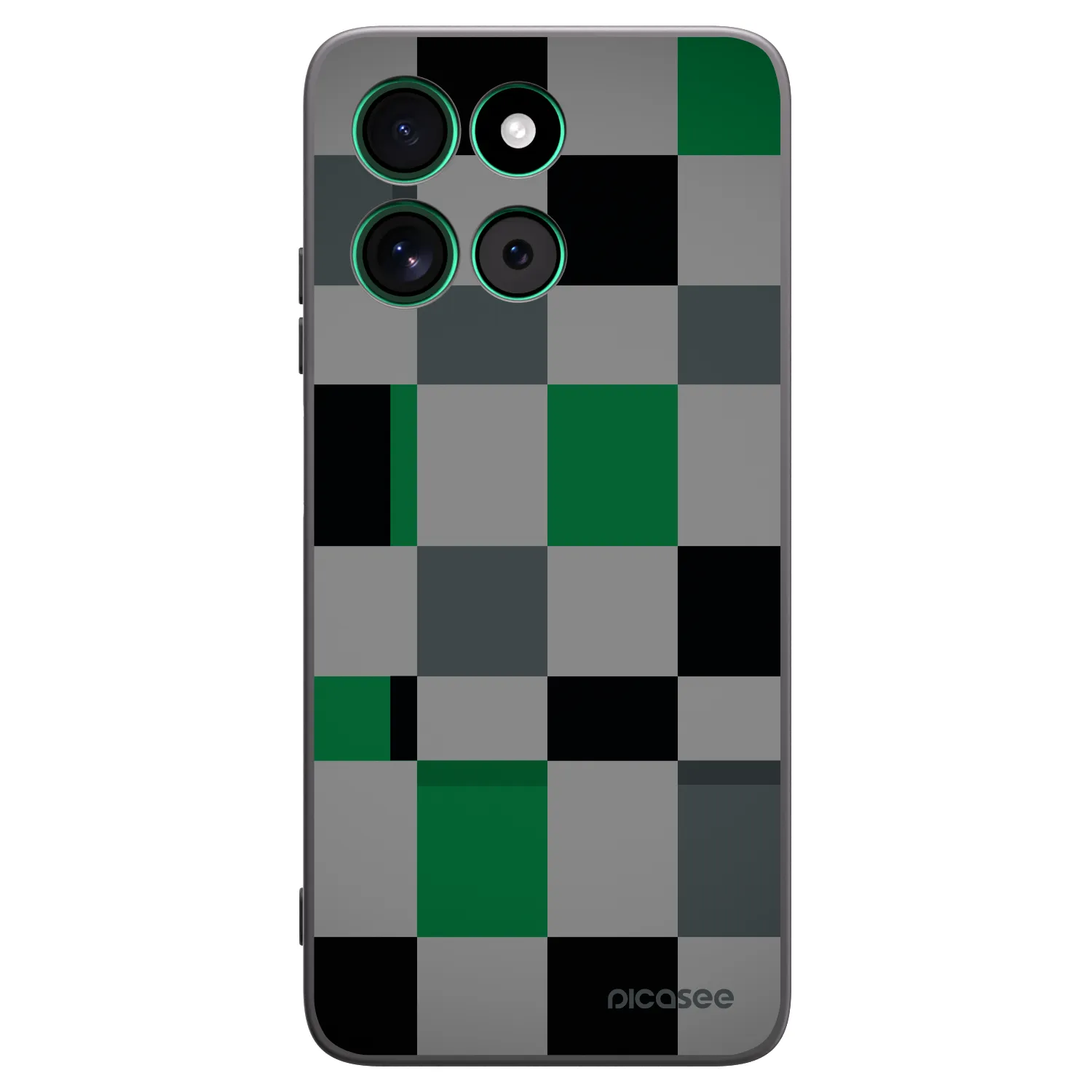 Picasee fekete szilikon tok az alábbi mobiltelefonokra Motorola Moto G57 Power - Block Grid