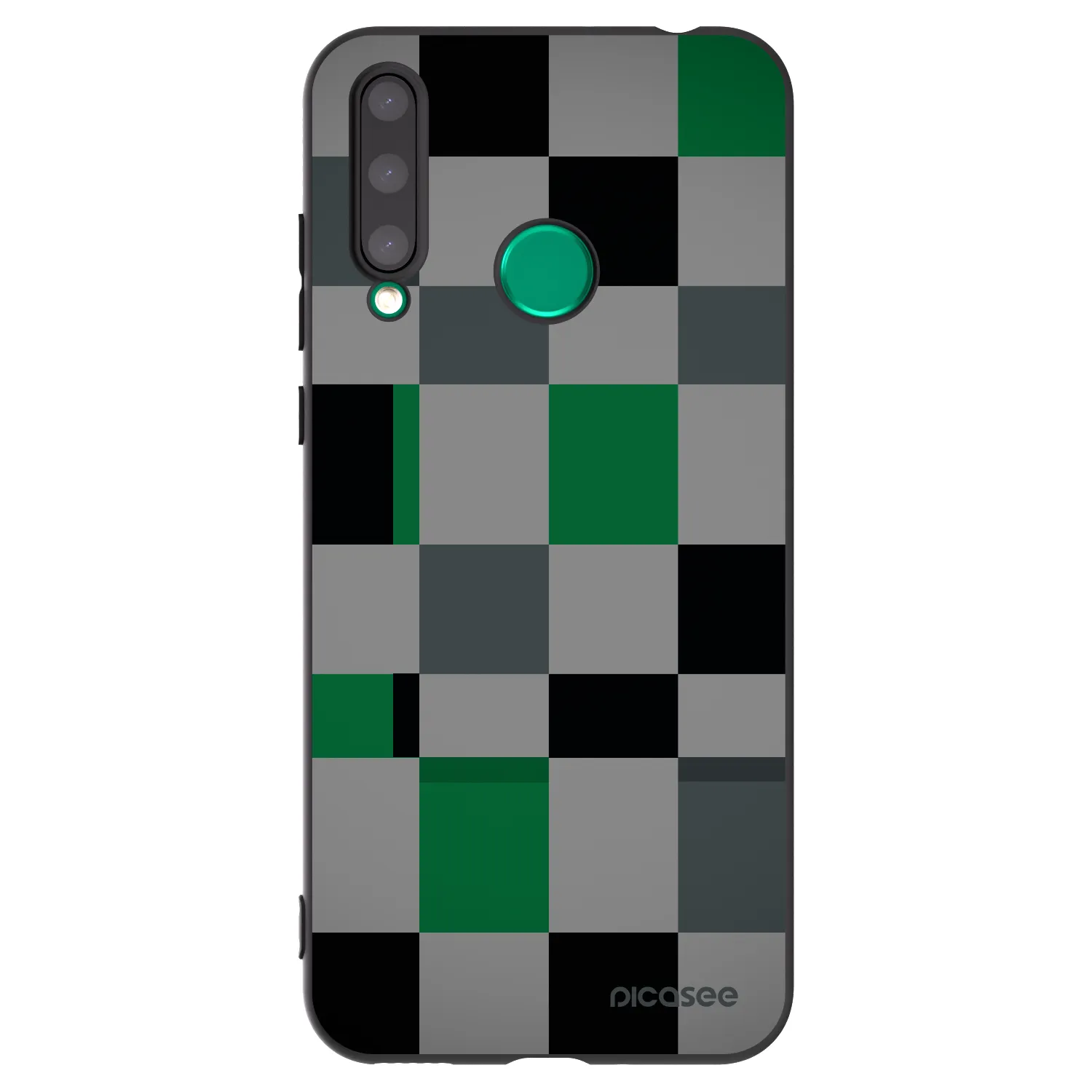 Picasee fekete szilikon tok az alábbi mobiltelefonokra Honor 20 Lite - Block Grid