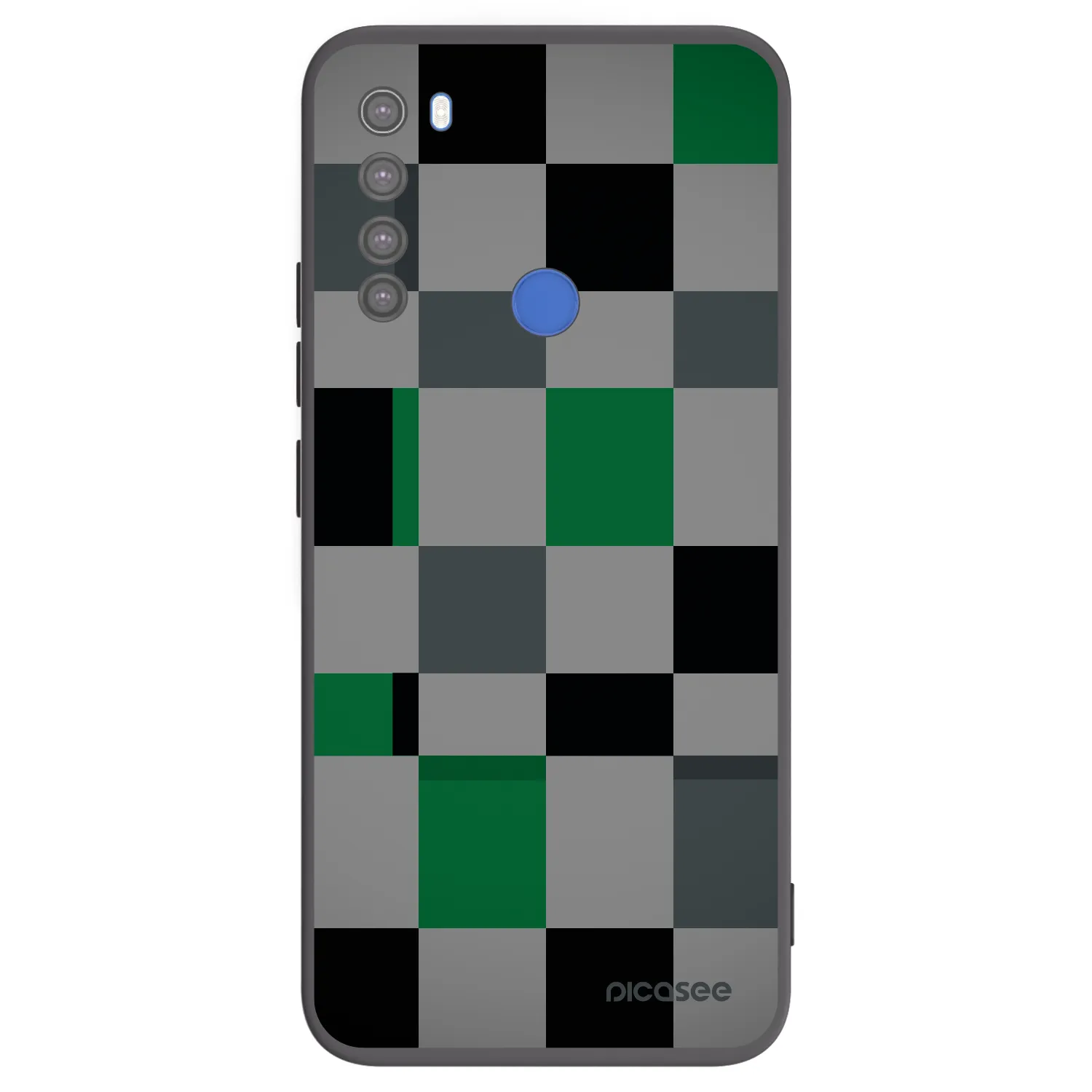 Picasee fekete szilikon tok az alábbi mobiltelefonokra Xiaomi Redmi Note 8T - Block Grid