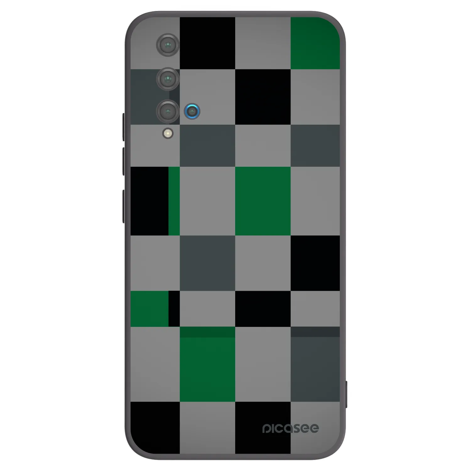 Picasee fekete szilikon tok az alábbi mobiltelefonokra Huawei Nova 5T - Block Grid