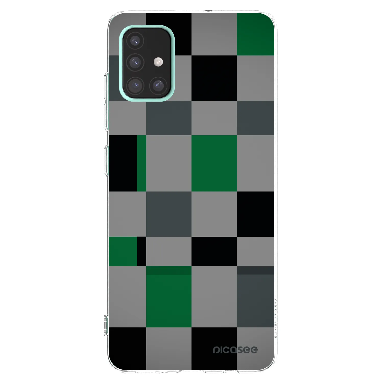 Picasee átlátszó szilikon tok az alábbi mobiltelefonokra Samsung Galaxy A51 A515F - Block Grid