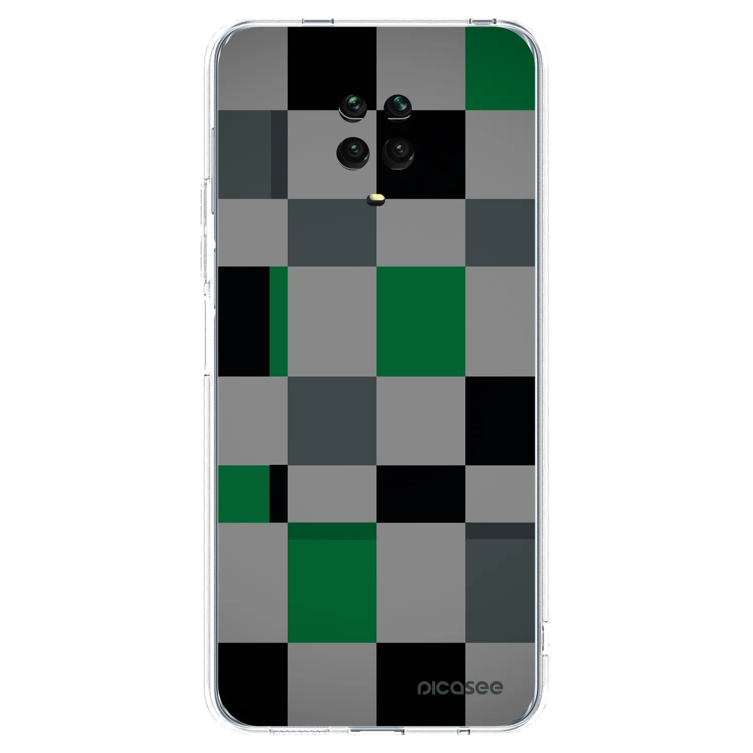 Picasee átlátszó szilikon tok az alábbi mobiltelefonokra Xiaomi Redmi Note 9 Pro - Block Grid