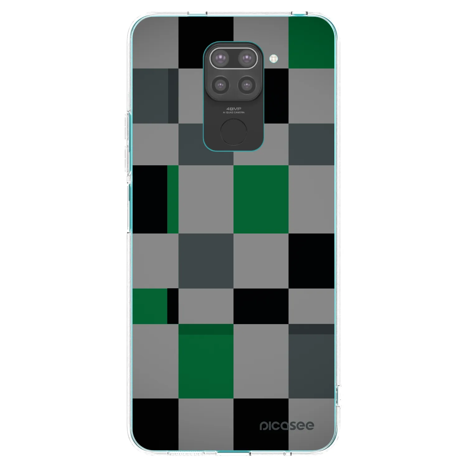 Picasee fekete szilikon tok az alábbi mobiltelefonokra Xiaomi Redmi Note 9 - Block Grid