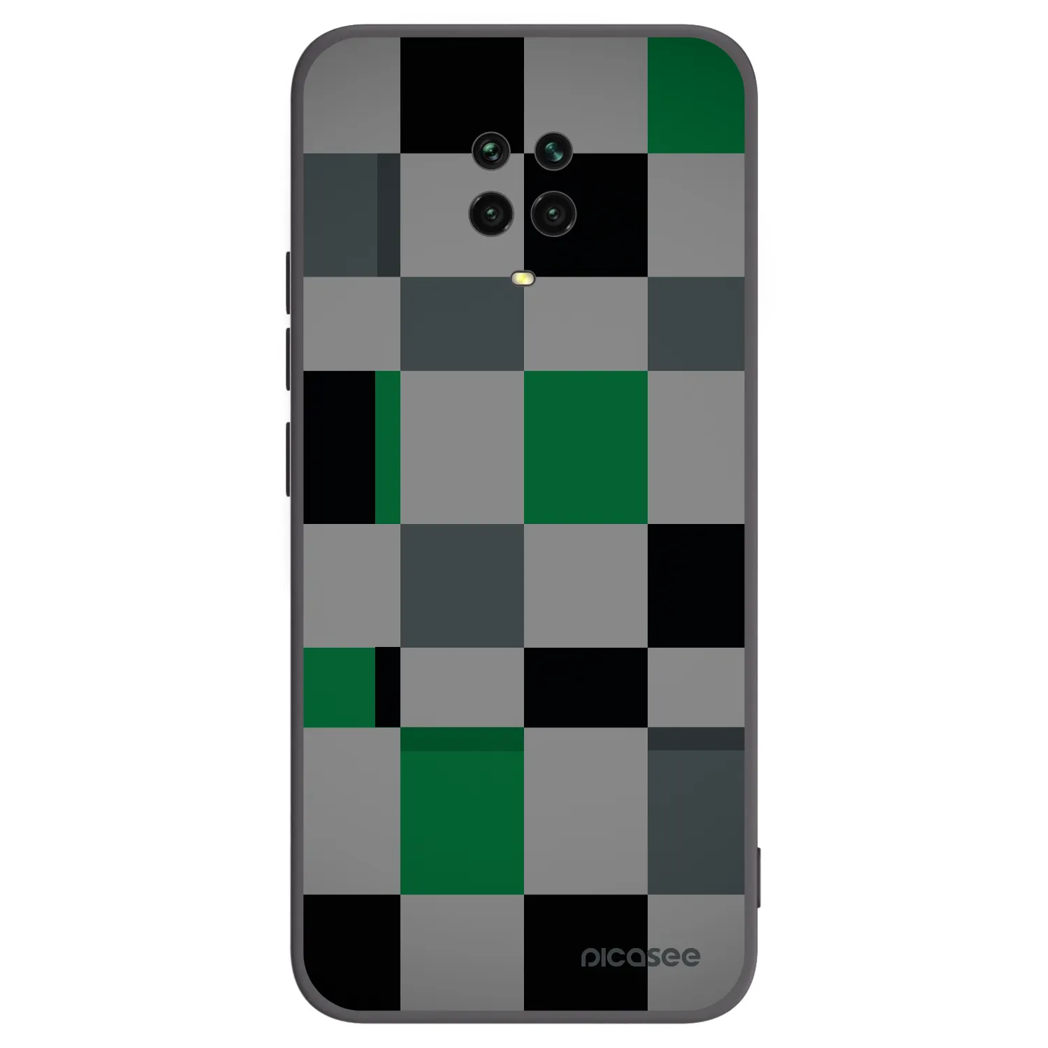 Picasee fekete szilikon tok az alábbi mobiltelefonokra Xiaomi Redmi Note 9S - Block Grid