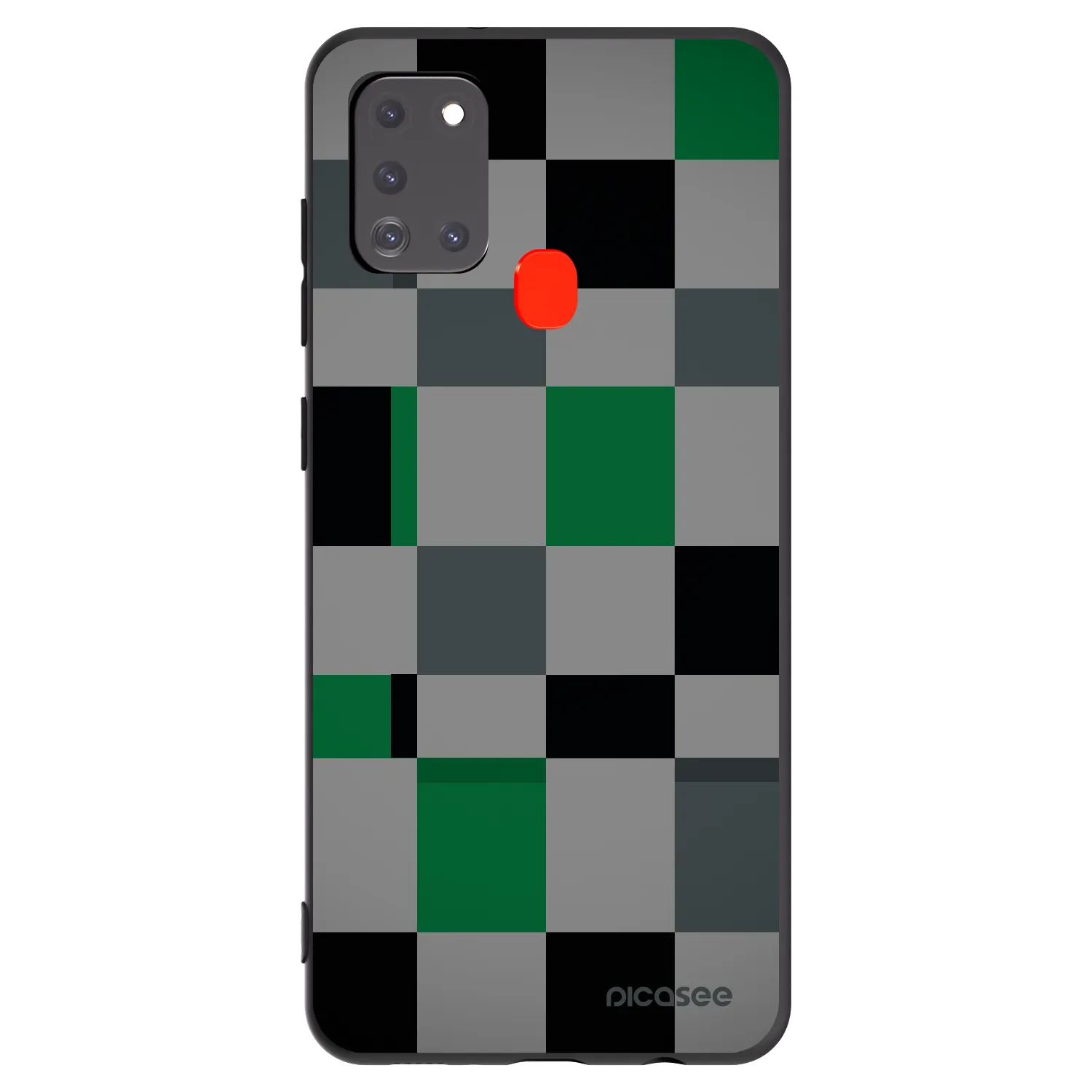 Picasee fekete szilikon tok az alábbi mobiltelefonokra Samsung Galaxy A21s - Block Grid