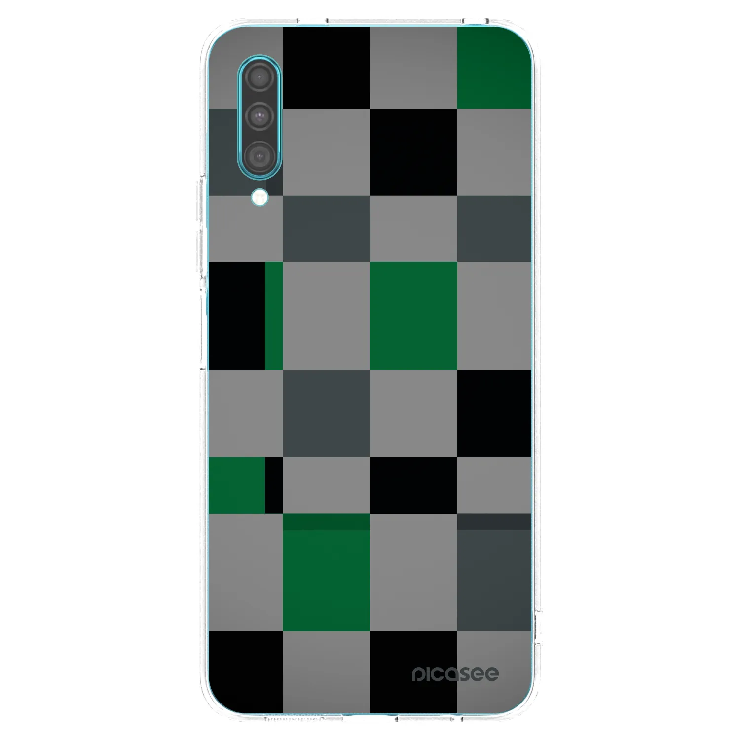 Picasee átlátszó szilikon tok az alábbi mobiltelefonokra Samsung Galaxy A30s A307F - Block Grid
