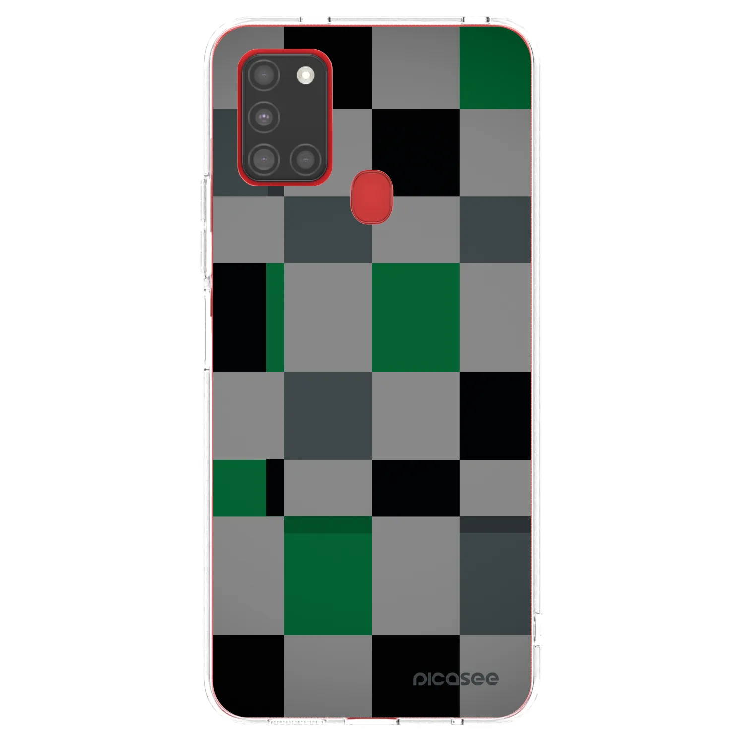 Picasee átlátszó szilikon tok az alábbi mobiltelefonokra Samsung Galaxy A21s - Block Grid