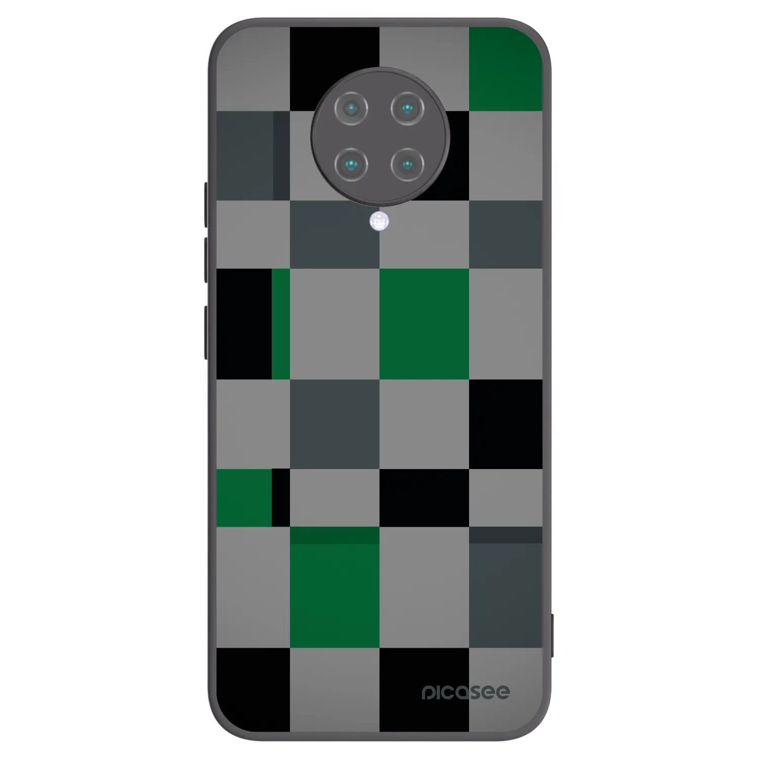 Picasee fekete szilikon tok az alábbi mobiltelefonokra Xiaomi Poco F2 Pro - Block Grid