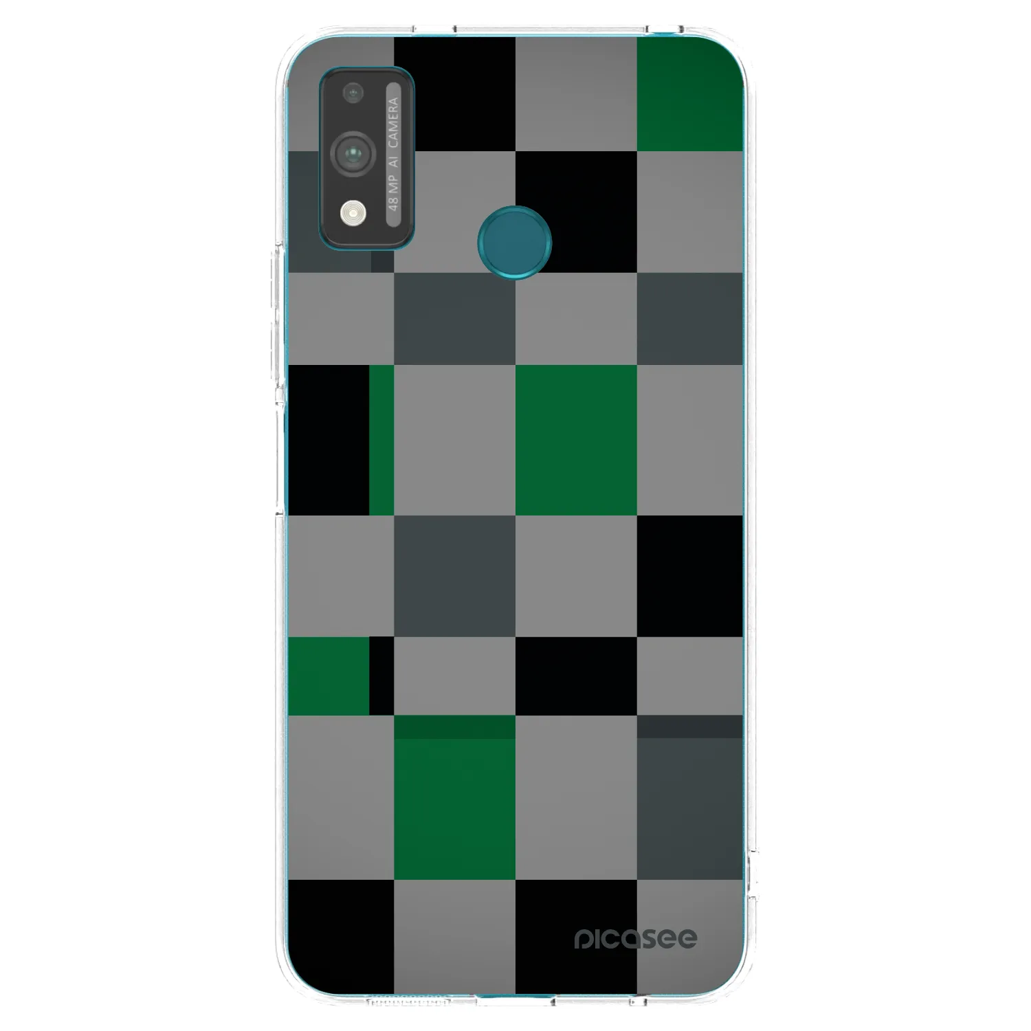 Picasee átlátszó szilikon tok az alábbi mobiltelefonokra Honor 9X Lite - Block Grid