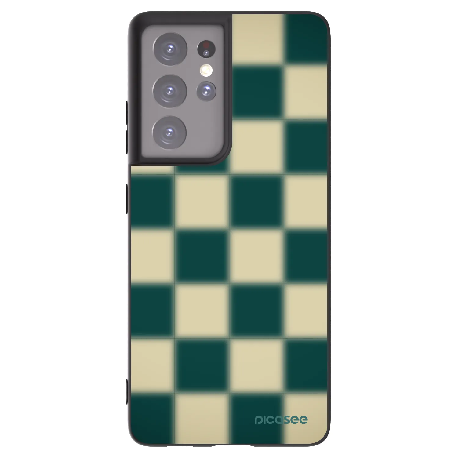 Picasee fekete szilikon tok az alábbi mobiltelefonokra Samsung Galaxy S21 Ultra 5G G998B - Shadow Chess
