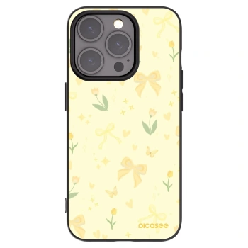 Picasee fekete szilikon tok az alábbi mobiltelefonokra Apple iPhone 15 Pro - Honey Blossom