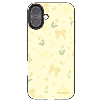 Picasee fekete szilikon tok az alábbi mobiltelefonokra Apple iPhone 16 Plus - Honey Blossom