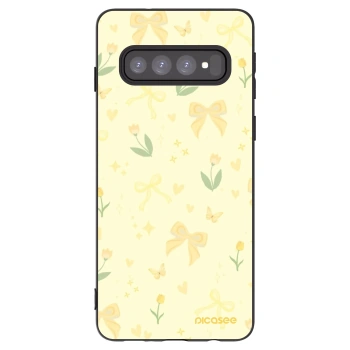 Picasee fekete szilikon tok az alábbi mobiltelefonokra Samsung Galaxy S10 G973 - Honey Blossom