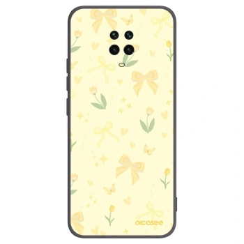 Picasee fekete szilikon tok az alábbi mobiltelefonokra Xiaomi Redmi Note 9 Pro - Honey Blossom