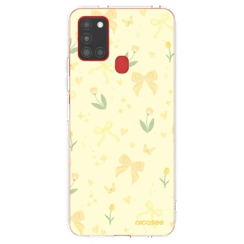 Picasee átlátszó szilikon tok az alábbi mobiltelefonokra Samsung Galaxy A21s - Honey Blossom