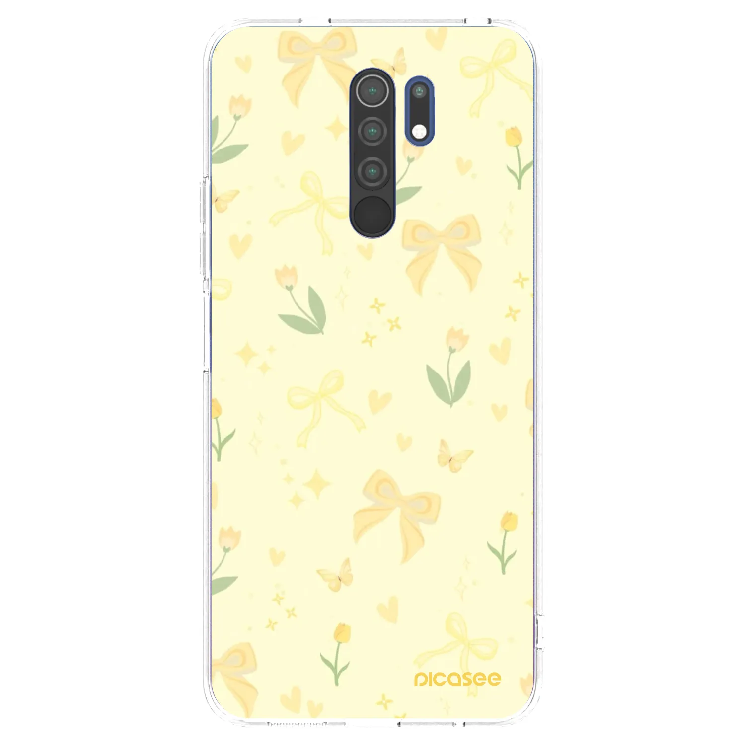 Picasee átlátszó szilikon tok az alábbi mobiltelefonokra Xiaomi Redmi 9 - Honey Blossom