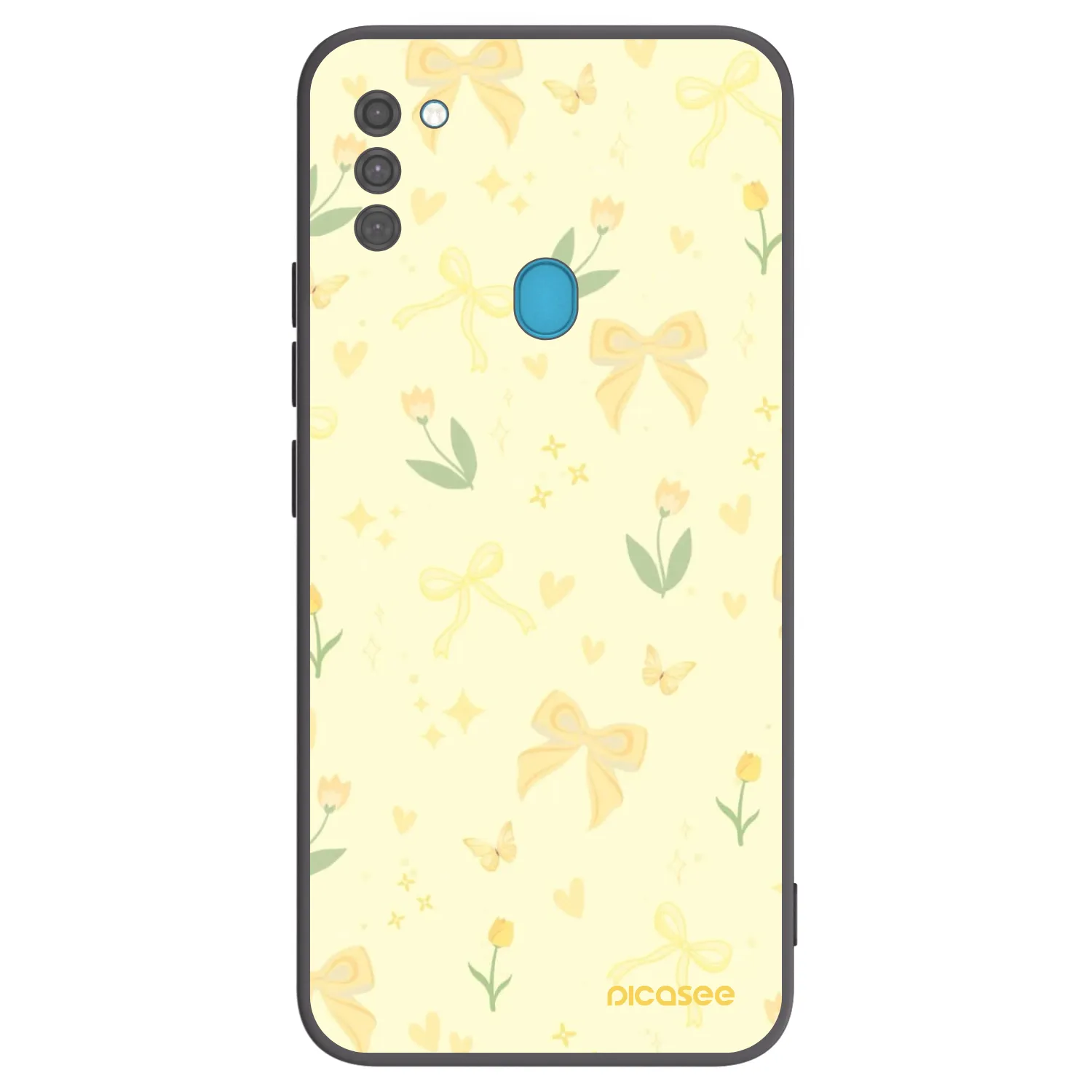Picasee fekete szilikon tok az alábbi mobiltelefonokra Samsung Galaxy M11 - Honey Blossom