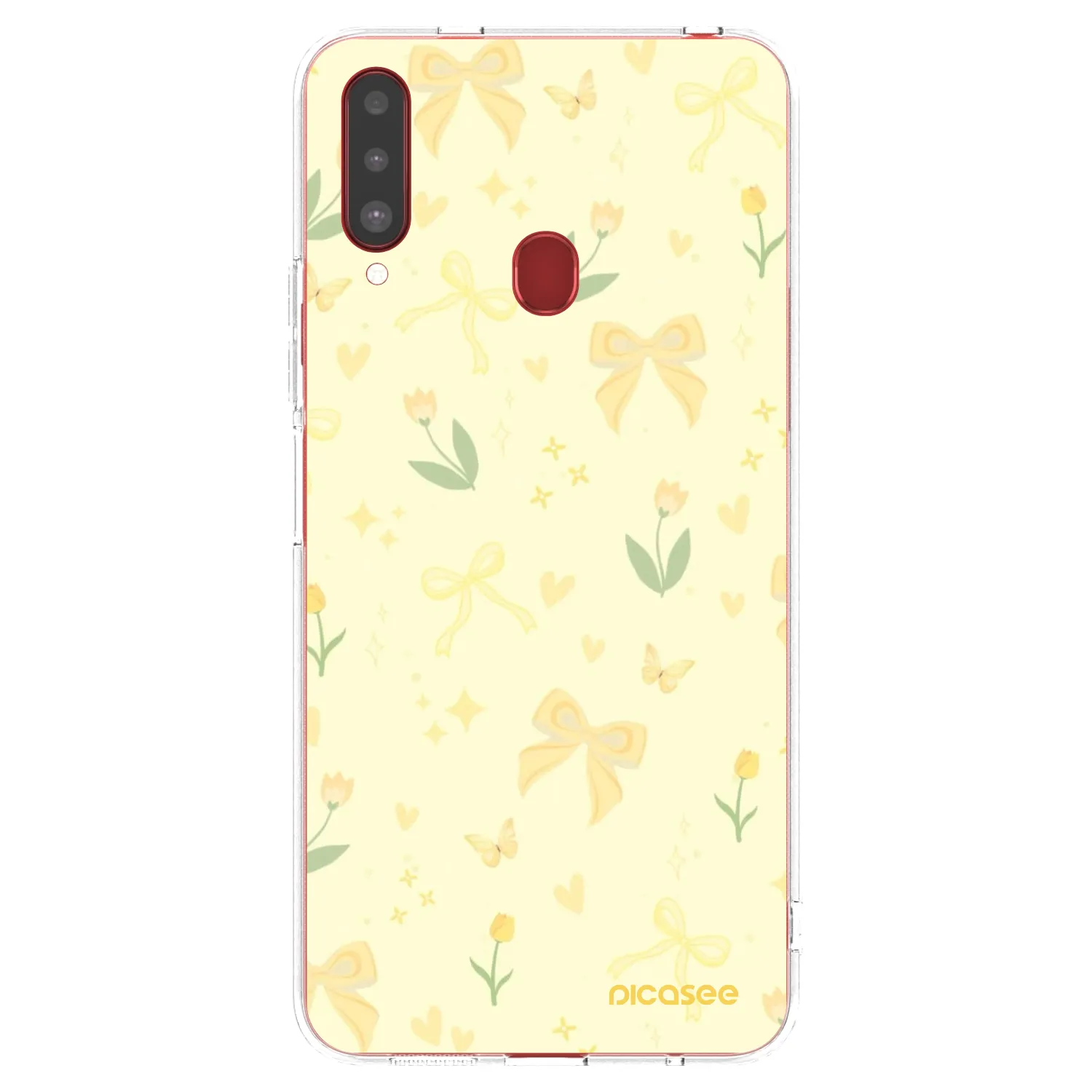 Picasee átlátszó szilikon tok az alábbi mobiltelefonokra Samsung Galaxy A20s - Honey Blossom