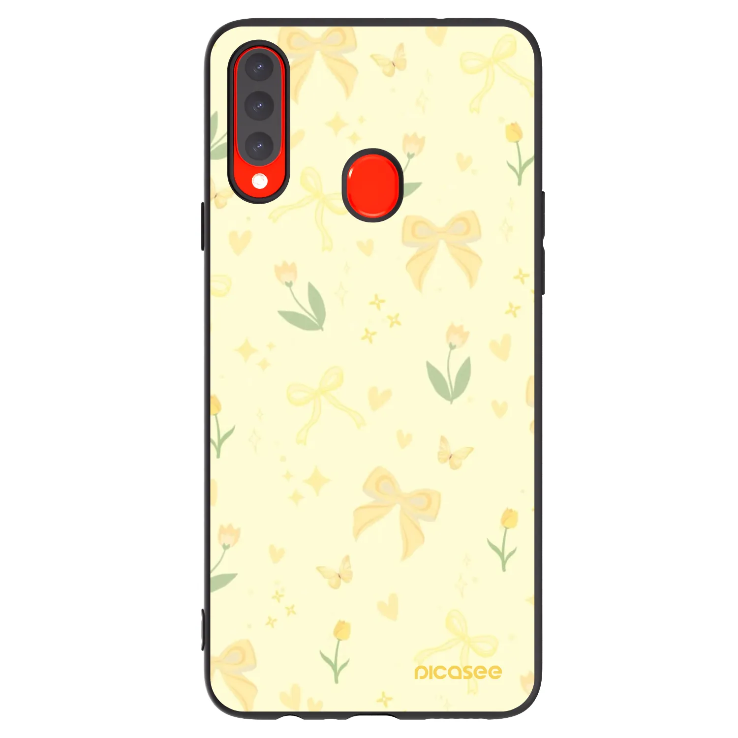 Picasee fekete szilikon tok az alábbi mobiltelefonokra Samsung Galaxy A20s - Honey Blossom