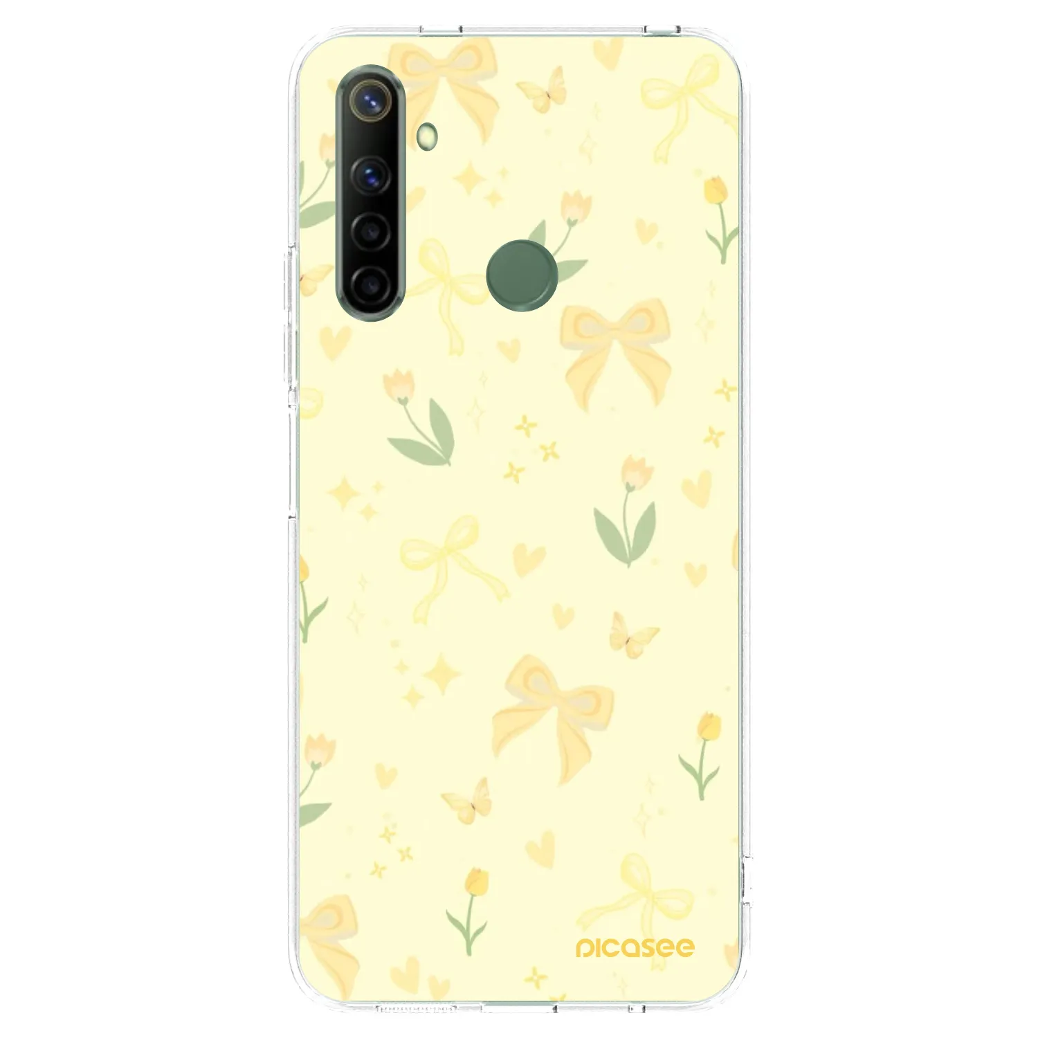 Picasee átlátszó szilikon tok az alábbi mobiltelefonokra Realme 6i - Honey Blossom