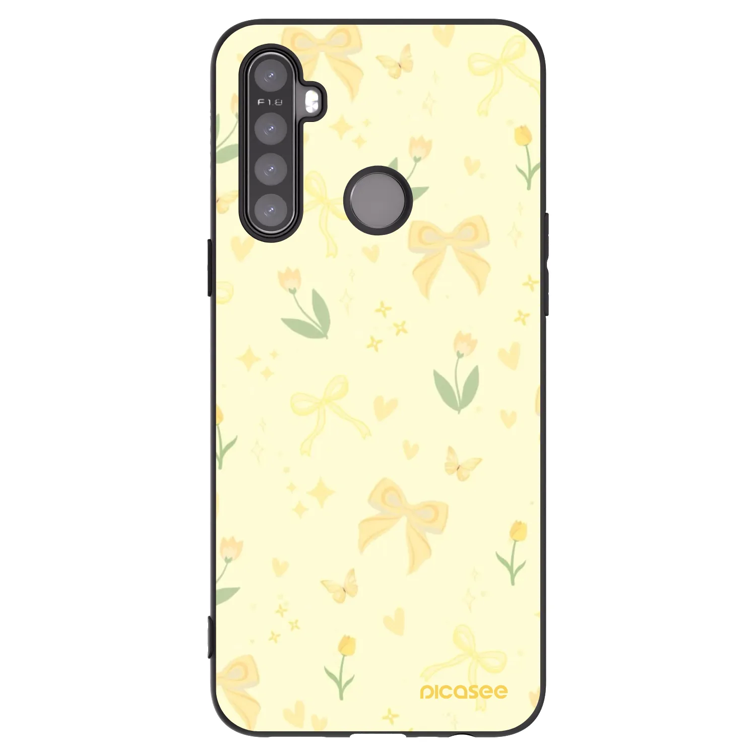 Picasee fekete szilikon tok az alábbi mobiltelefonokra Realme 6i - Honey Blossom