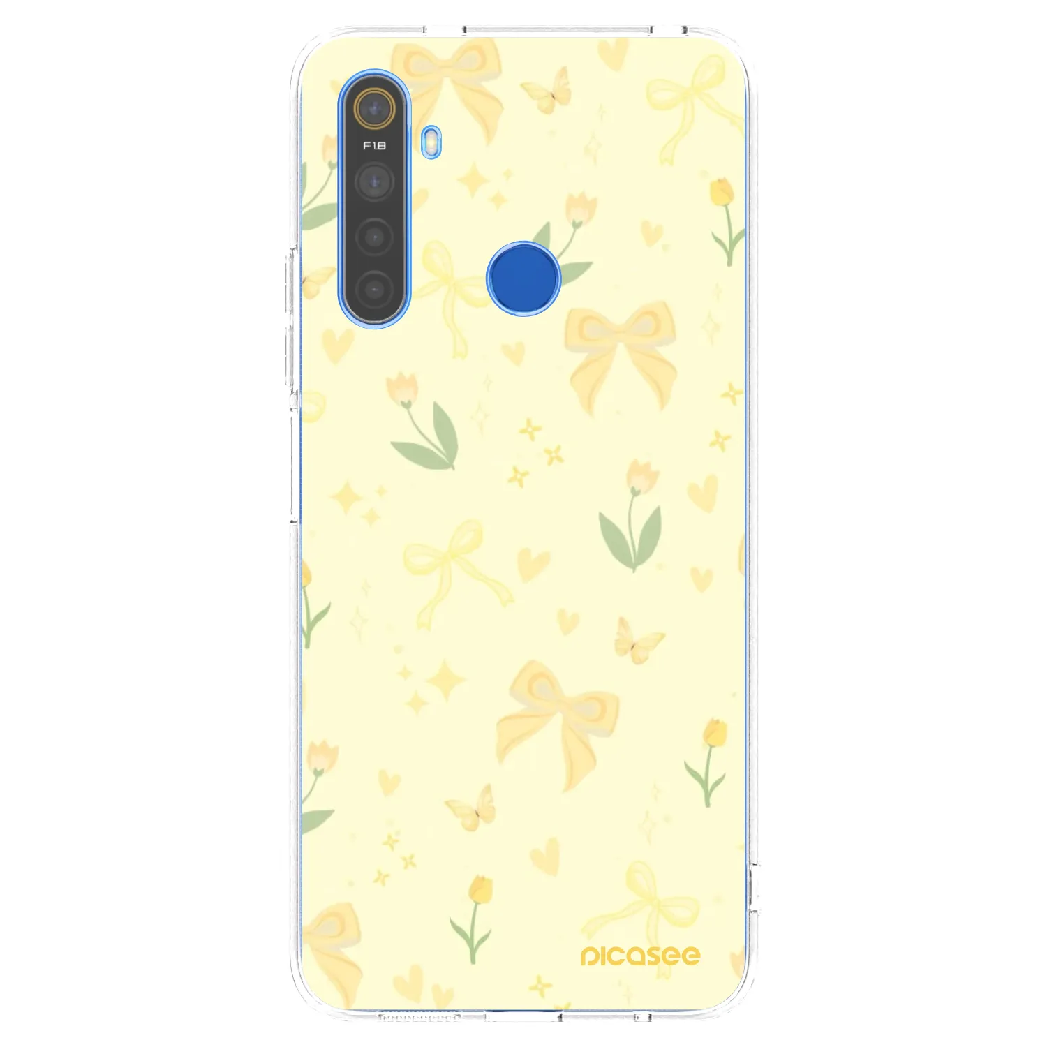 Picasee átlátszó szilikon tok az alábbi mobiltelefonokra Realme 5 - Honey Blossom