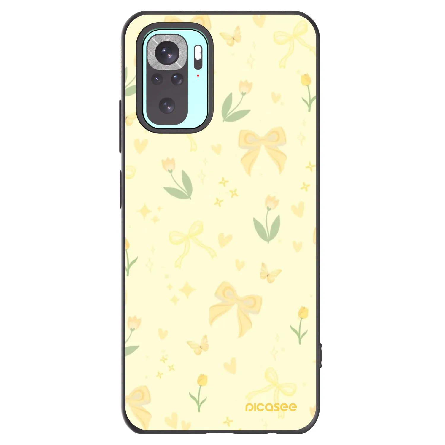 Picasee fekete szilikon tok az alábbi mobiltelefonokra Xiaomi Redmi Note 10 Pro - Honey Blossom