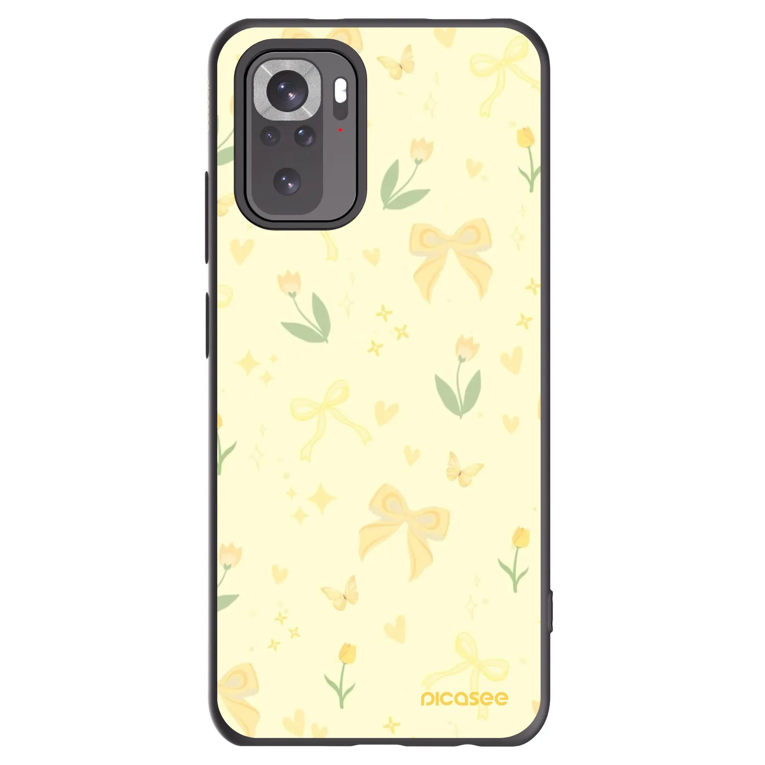 Picasee fekete szilikon tok az alábbi mobiltelefonokra Xiaomi Redmi Note 10S - Honey Blossom
