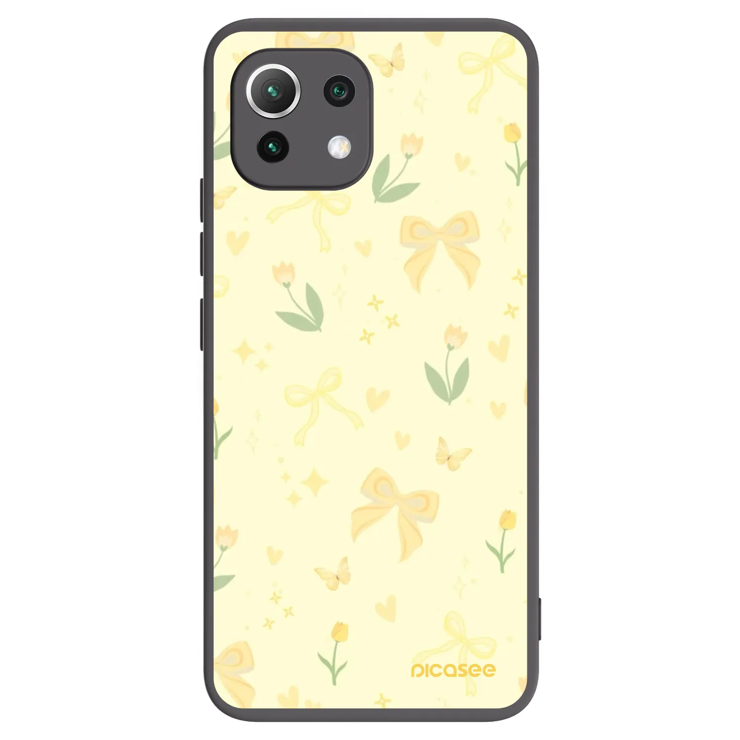 Picasee fekete szilikon tok az alábbi mobiltelefonokra Xiaomi Mi 11 Lite - Honey Blossom