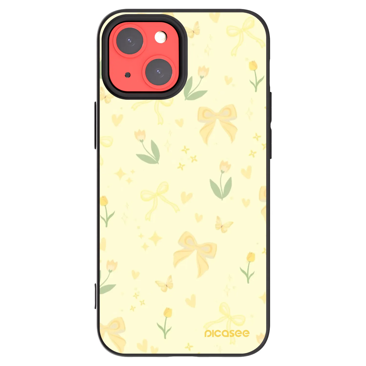 Picasee fekete szilikon tok az alábbi mobiltelefonokra Apple iPhone 13 mini - Honey Blossom