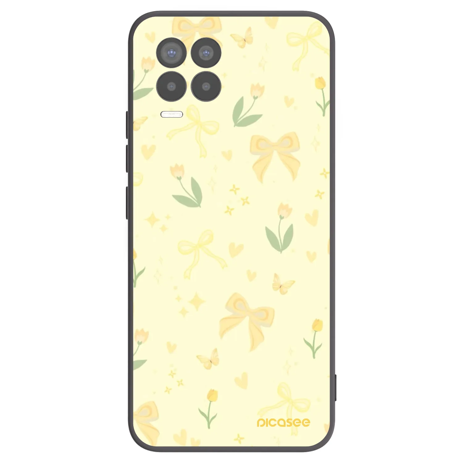 Picasee fekete szilikon tok az alábbi mobiltelefonokra Realme 8 Pro - Honey Blossom