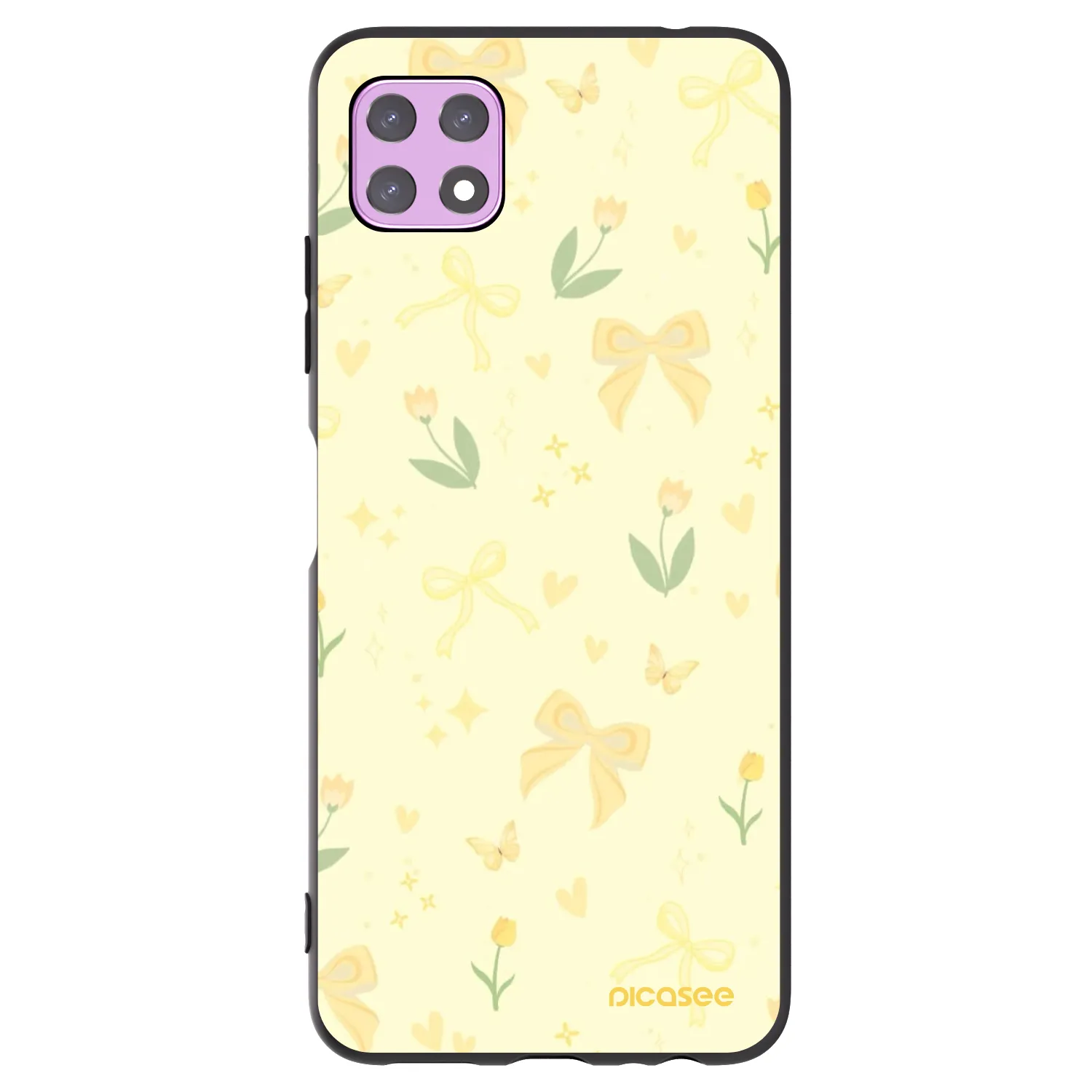 Picasee fekete szilikon tok az alábbi mobiltelefonokra Samsung Galaxy A22 A226B 5G - Honey Blossom