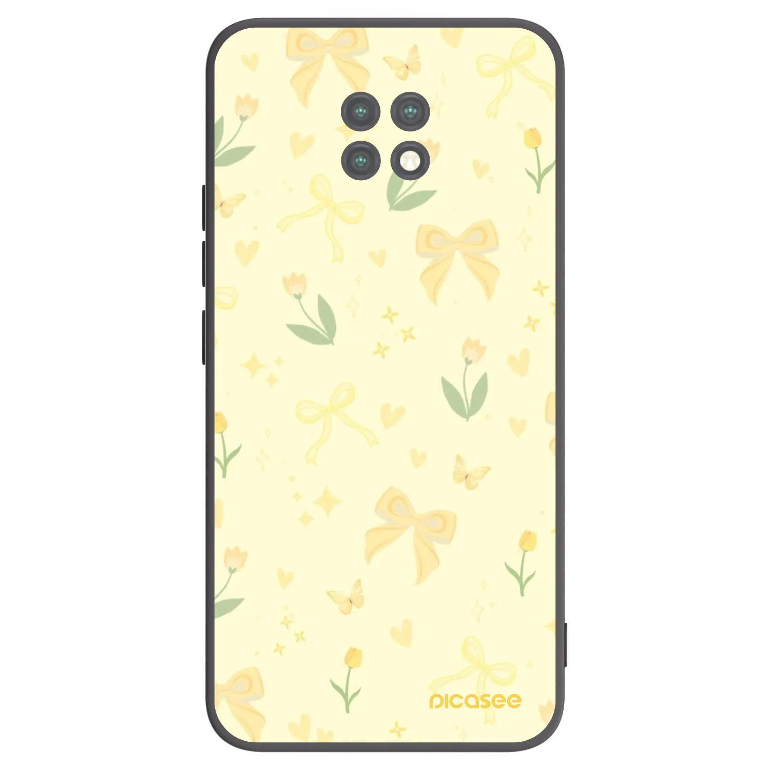 Picasee fekete szilikon tok az alábbi mobiltelefonokra Xiaomi Redmi Note 9T - Honey Blossom