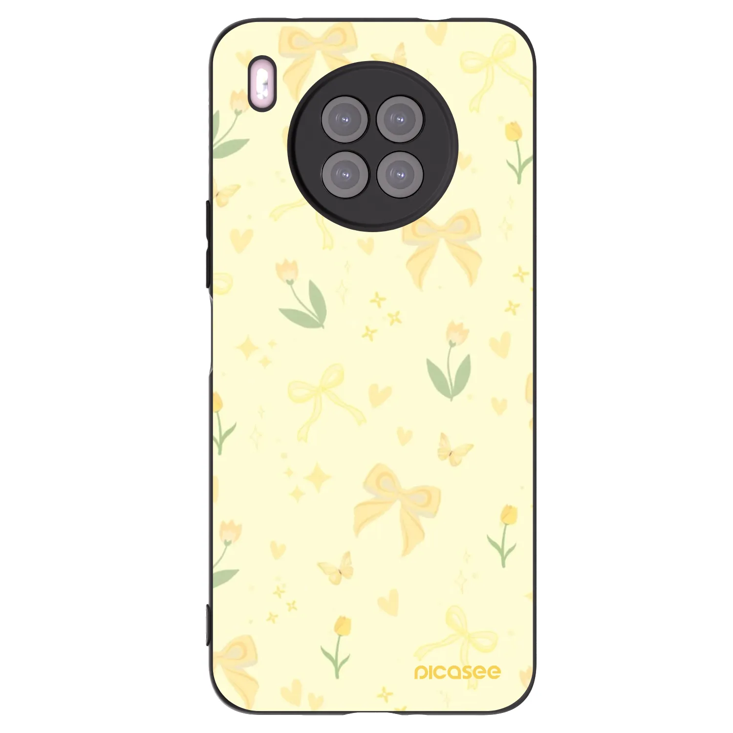 Picasee fekete szilikon tok az alábbi mobiltelefonokra Huawei Nova 8i - Honey Blossom