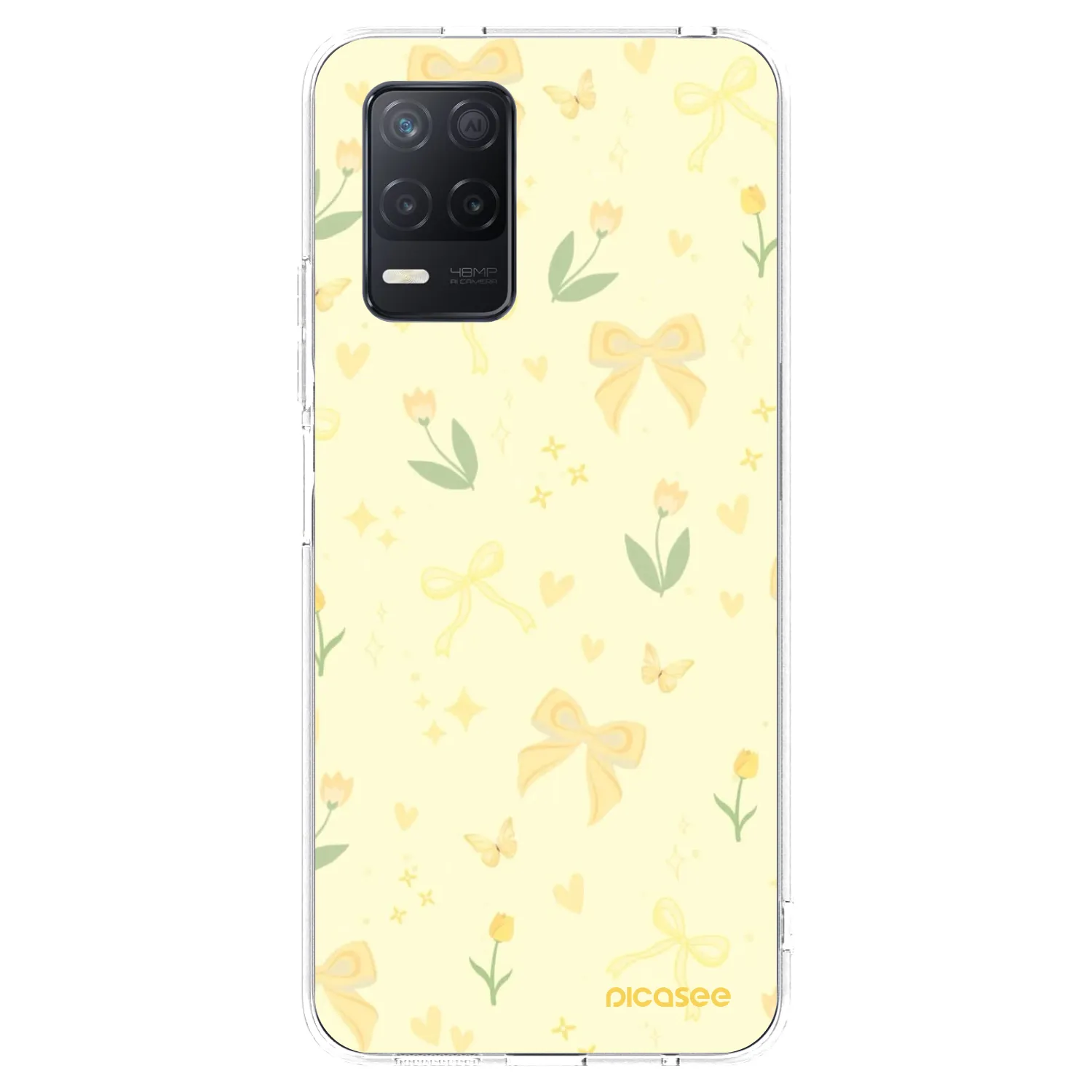 Picasee átlátszó szilikon tok az alábbi mobiltelefonokra Realme 8 5G - Honey Blossom