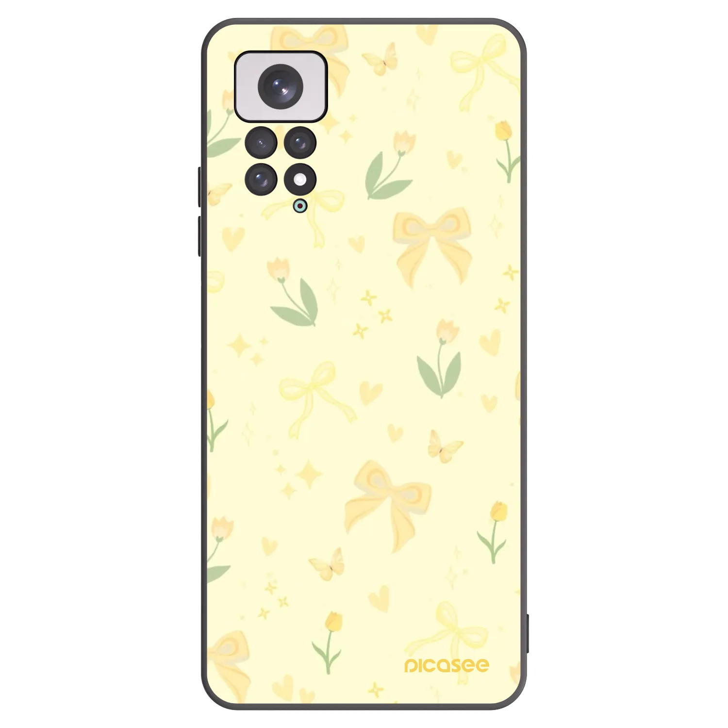 Picasee fekete szilikon tok az alábbi mobiltelefonokra Xiaomi Redmi Note 11 - Honey Blossom