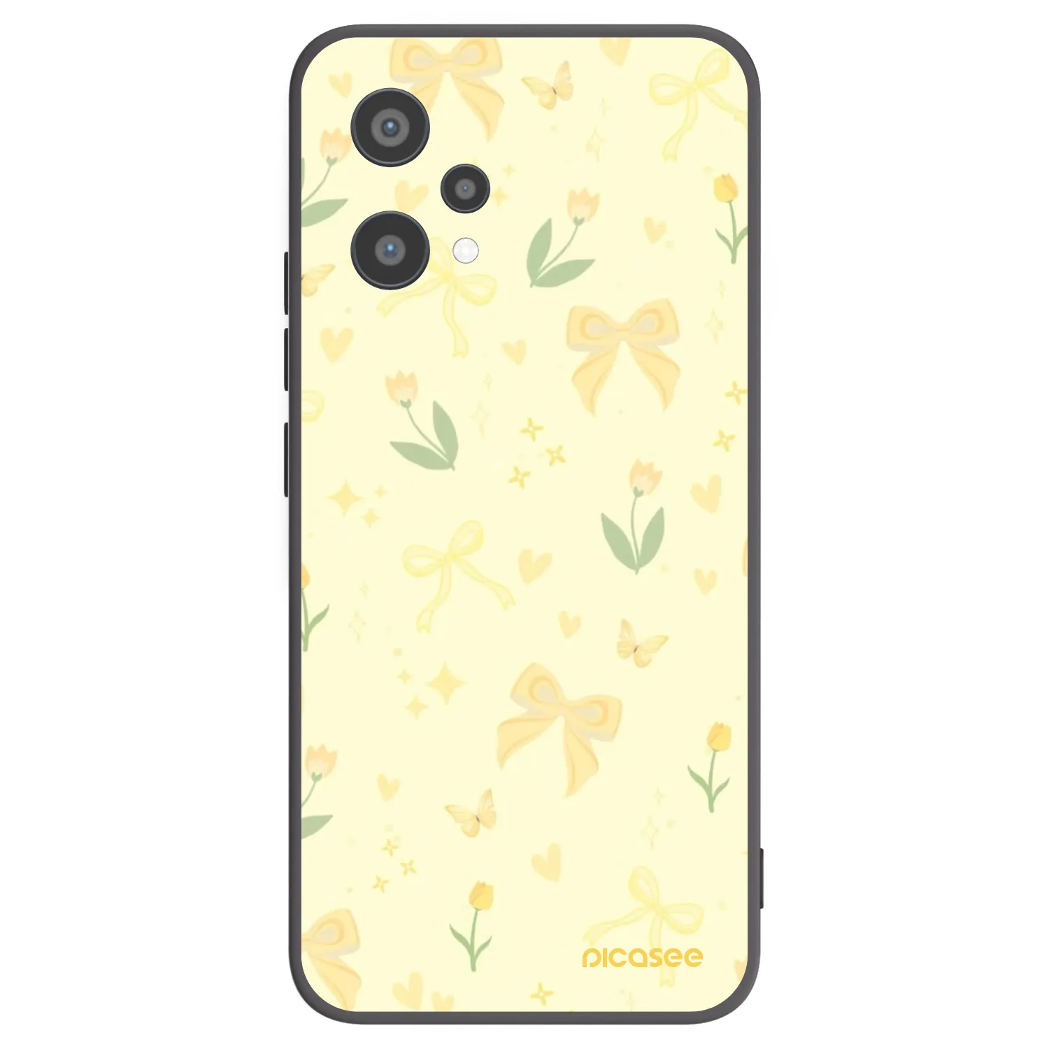 Picasee fekete szilikon tok az alábbi mobiltelefonokra Realme 9 Pro 5G - Honey Blossom